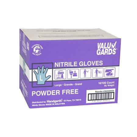 VALUGARDS Valugards Nitrile Powder Free Purple Large Glove, PK1000 304340333